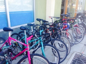 We try to have 13 used bikes on the sidewalk by the beginning of every weekend, so there is a variety of sizes, styles, and prices for you to choose from.