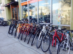 Bikes out front